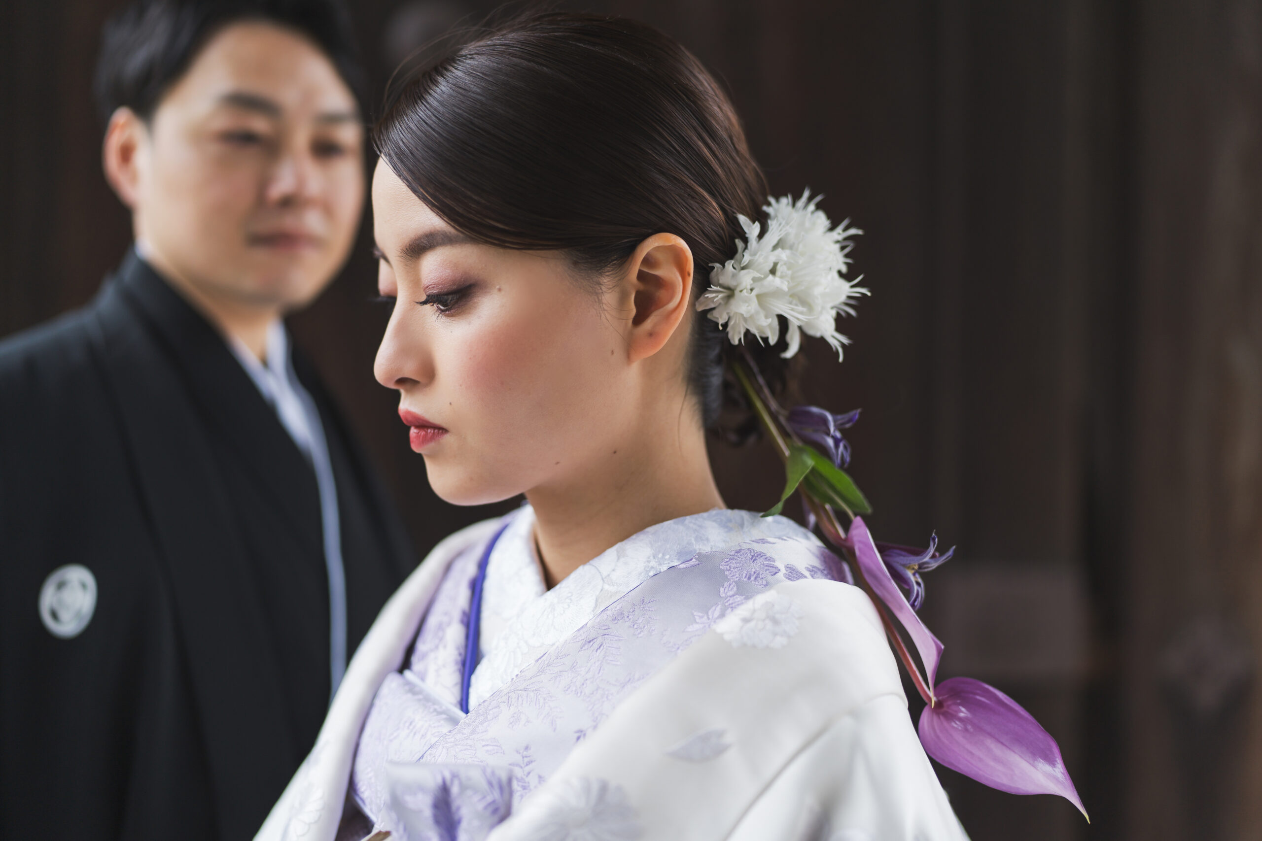 白無垢 真似したい白無垢のヘッド生花☆お洒落花嫁様の前撮りレポート☆ブログ。神戸・大阪で前撮り・フォトウェディング撮るなら【スカーレット】